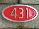 Custom Carved House number / Street Address Sign - Mid Century Modern Font (A98) - The Carving Company