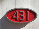Custom Carved House number / Street Address Sign - Mid Century Modern Font (A98) - The Carving Company