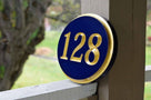 Custom Carved Oval House Number Plaque with Recessed Numbers  (A17) - The Carving Company
