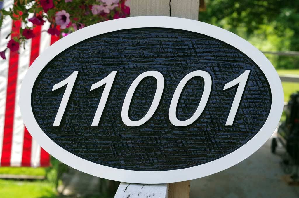 Custom Carved Street Address sign / House number -Made to Order (A109) - The Carving Company