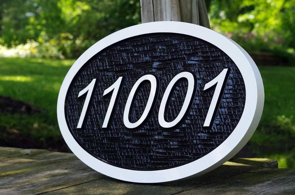 Custom Carved Street Address sign / House number -Made to Order (A109) - The Carving Company