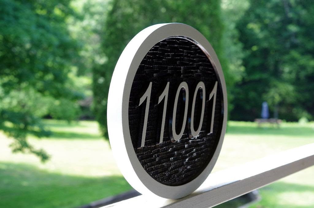 Custom Carved Street Address sign / House number -Made to Order (A109) - The Carving Company
