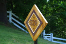 Diamond shaped Custom Carved House Number Sign - Made to Order- Wood signage (A107) - The Carving Company