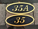 Made to Order- Custom Carved Oval Address number  - House Plaque with Letter or Special Character  (A153) - The Carving Company