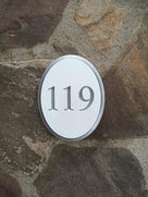 Oval Address Sign - Custom Carved House Number - Vertical (A103) - The Carving Company