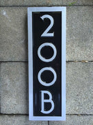 Custom made address number with letter rectangular vertical sign