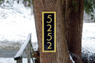 House number sign 5252 in black and gold mid century modern font