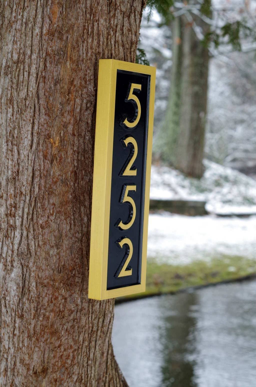 Horizontal or Vertical Custom Made House Number Plaque (A173) - The Carving Company