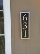 Vertical custom carved house number any color