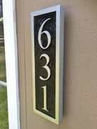 Vertical custom carved house number any color and number