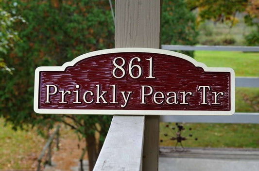 Personalized House Number and Address Sign (A140) - The Carving Company