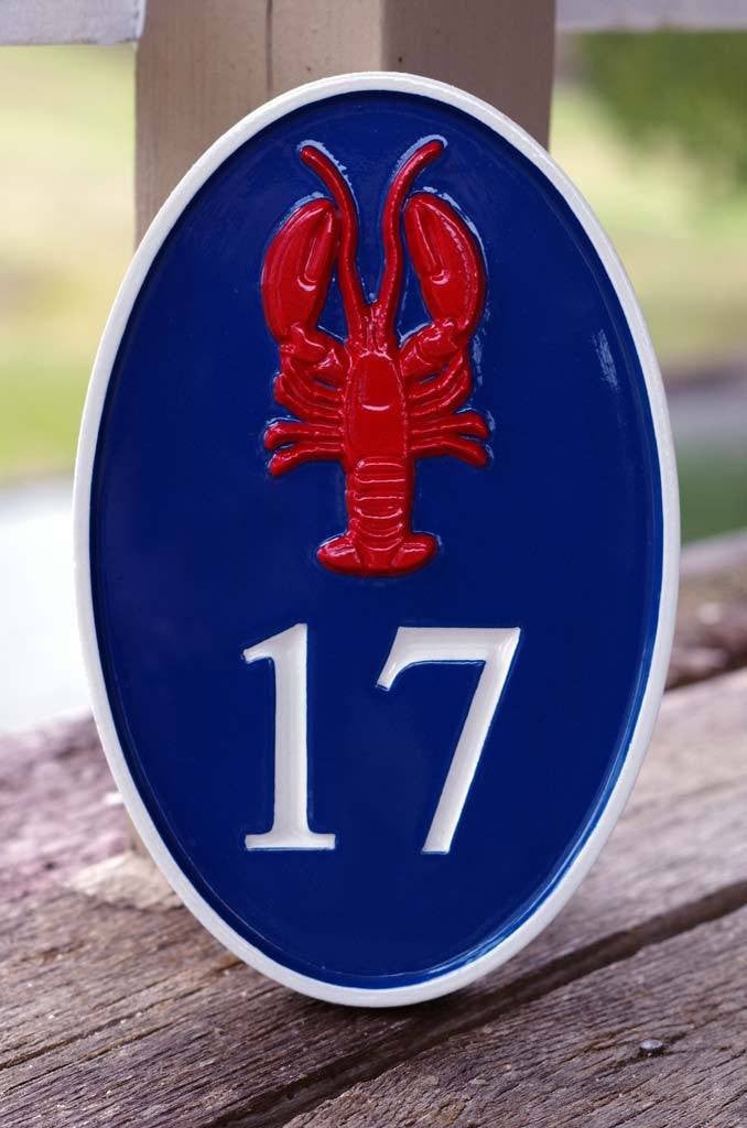 Any Color house number plaque with beach theme - Carved Street address marker (A28) - The Carving Company