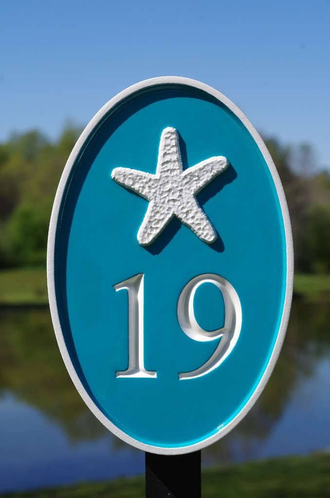 House number sign with anchor or other stock image weatherproof (A312) - The Carving Company