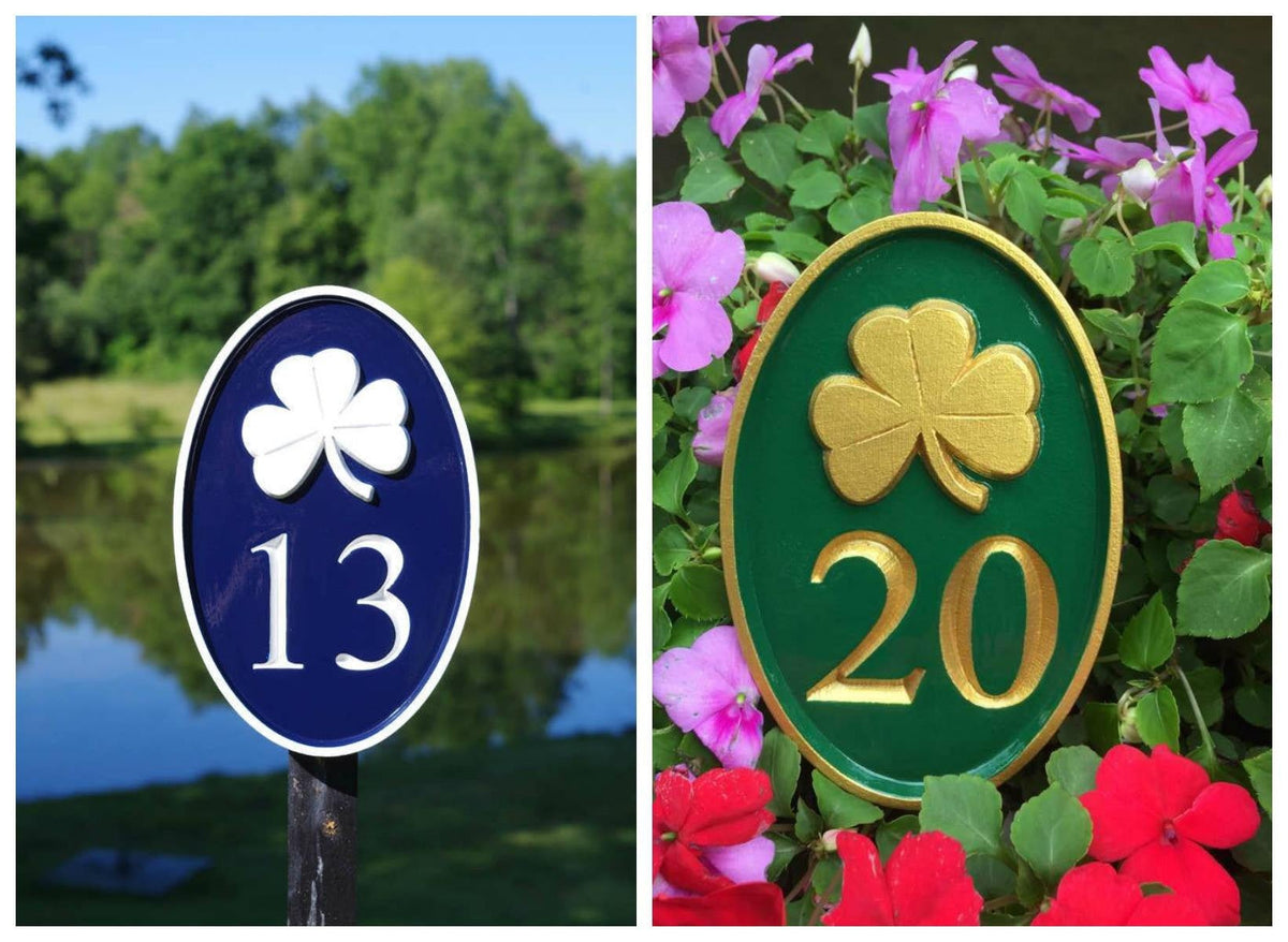 House number sign with anchor or other stock image weatherproof (A312) - The Carving Company