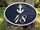 Nautical Carved House number with Light House or other stock image (A77) - The Carving Company