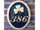 3 Digit Custom House Number with Shamrock or other image (A8) - The Carving Company
