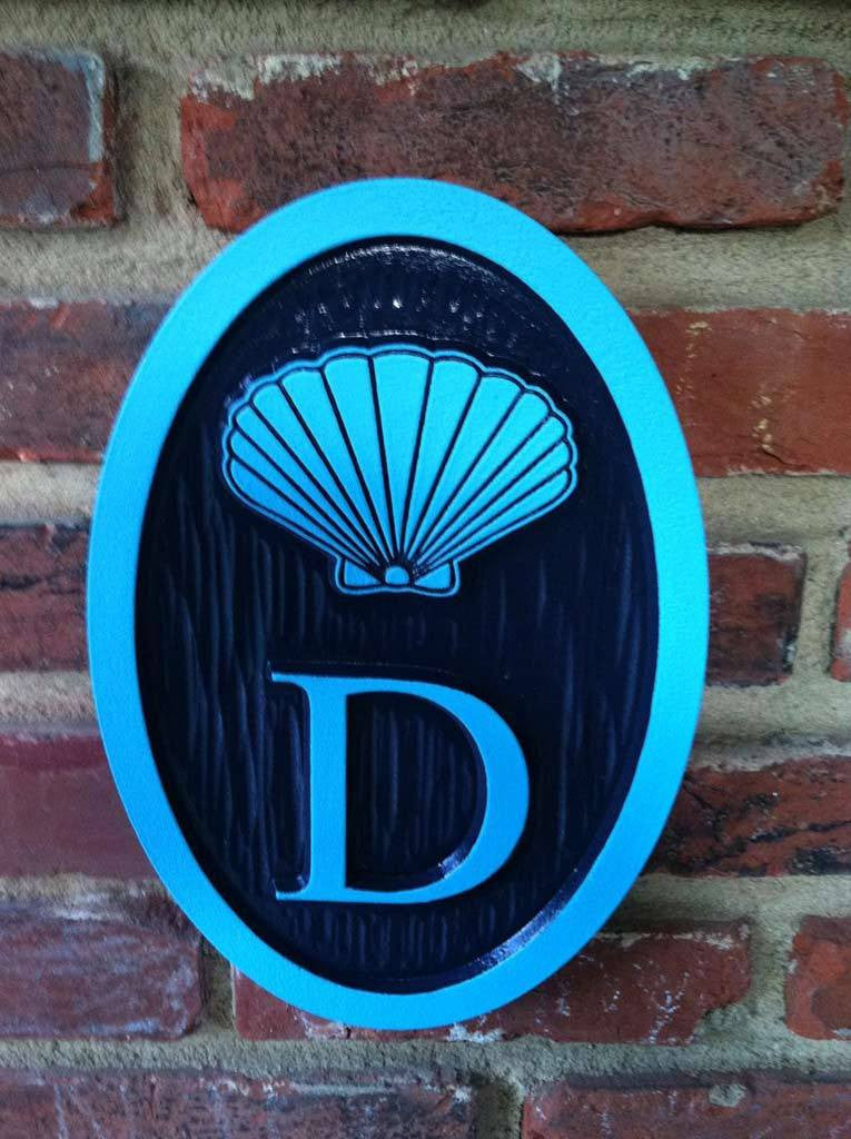 House Number Weatherproof Custom Carved Sign with shamrock or other image - Oval (A6) - The Carving Company