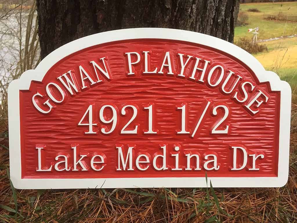 Child's Playhouse Sign with half number (K4) - The Carving Company