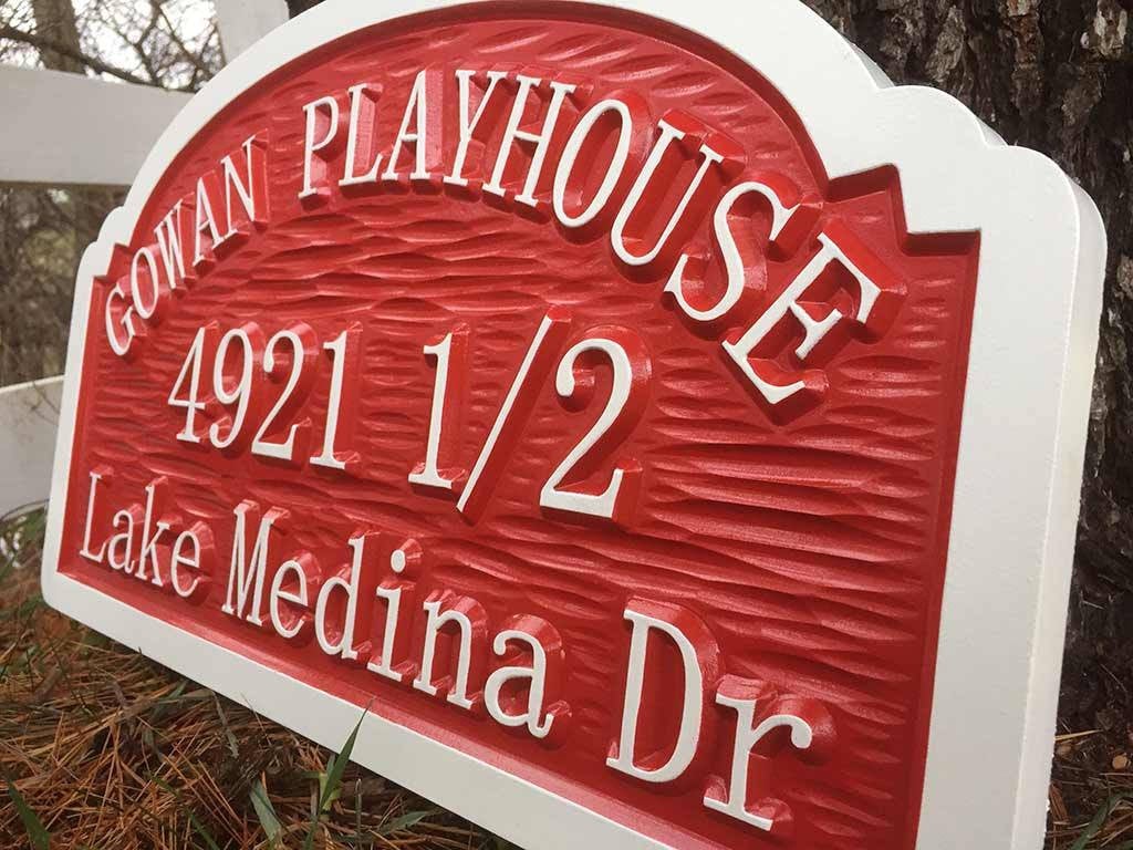 Child's Playhouse Sign with half number (K4) - The Carving Company