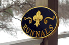 Family Entrance Welcome Sign with Fleur-De-Lis - Personalized (LN43) - The Carving Company
