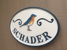 Personalized Last Name Entrance Sign With Cardinal or other bird (A21) - The Carving Company