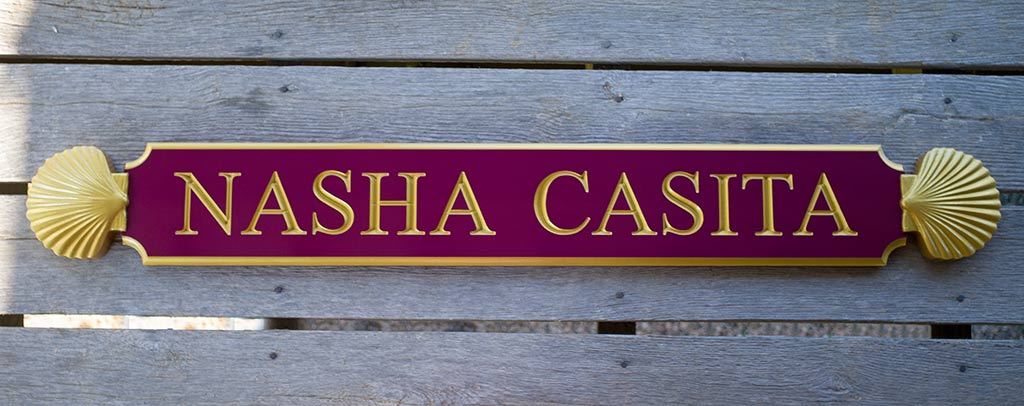 Nantucket Quarterboard Customized Cottage Name Sign with Decorative Scallop Ends (Q74) - The Carving Company