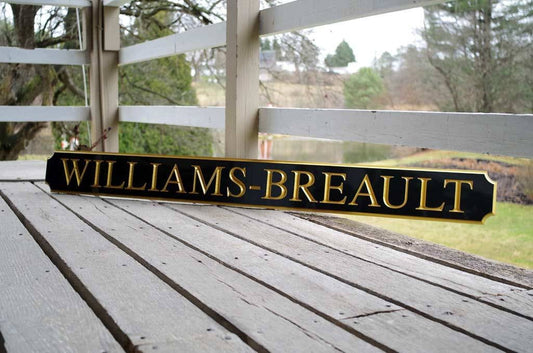 Classic Custom Carved Quarterboard sign - add your name (Q17) - The Carving Company