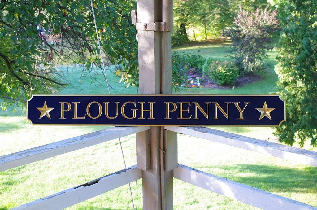 Classic Custom Carved Quarterboard sign with stars - add your name or place (Q28) - The Carving Company