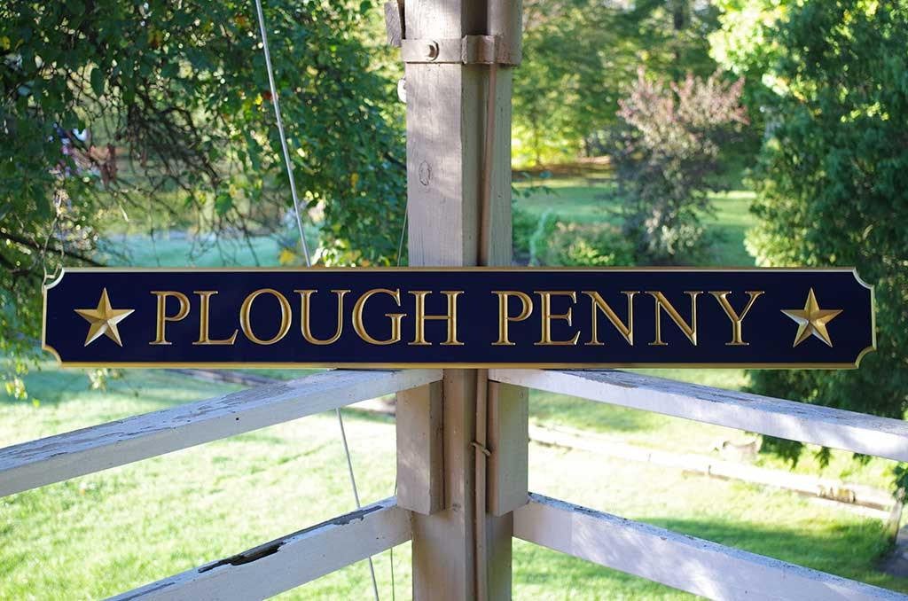 Classic Custom Carved Quarterboard sign with stars - add your name or place (Q28) - The Carving Company