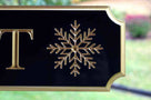 Custom Carved Quarterboard sign with snowflake - Add your name or place and image (Q30) - The Carving Company