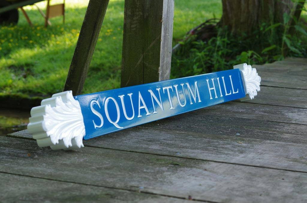 Nantucket Quarterboard Custom House Signs with Decorative Ends (Q20) - The Carving Company