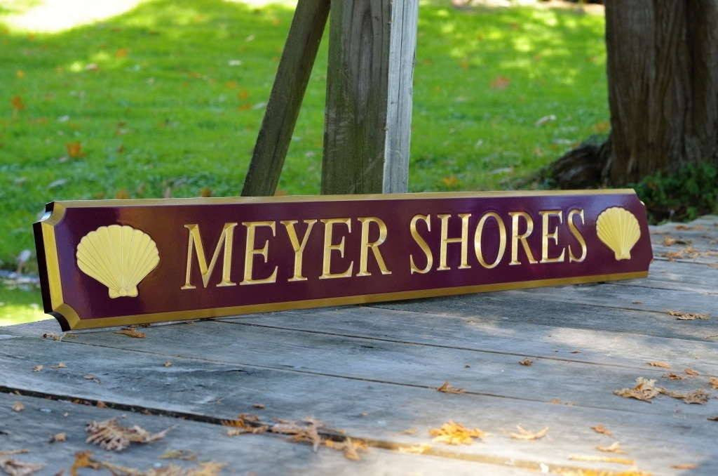 Personalized Quarterboard sign with Shell or other image  (Q32) - The Carving Company