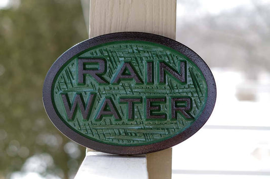 Carved Rain or Well Water notice Plaque- Irrigation Sign (LN45) - The Carving Company