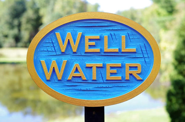 Carved Well Water notice Plaque- Irrigation Sign – The Carving Company