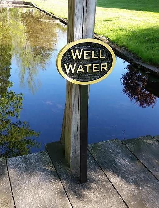 Carved Well Water notice Plaque- Irrigation Sign (LN44) - The Carving Company
