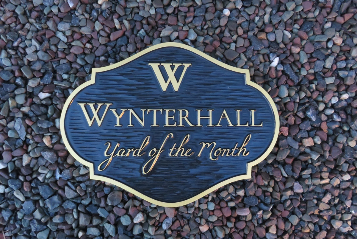 Yard of the Month Sign for neighborhood with image (B69) Neighborhood Yard of Month sign The Carving Company 